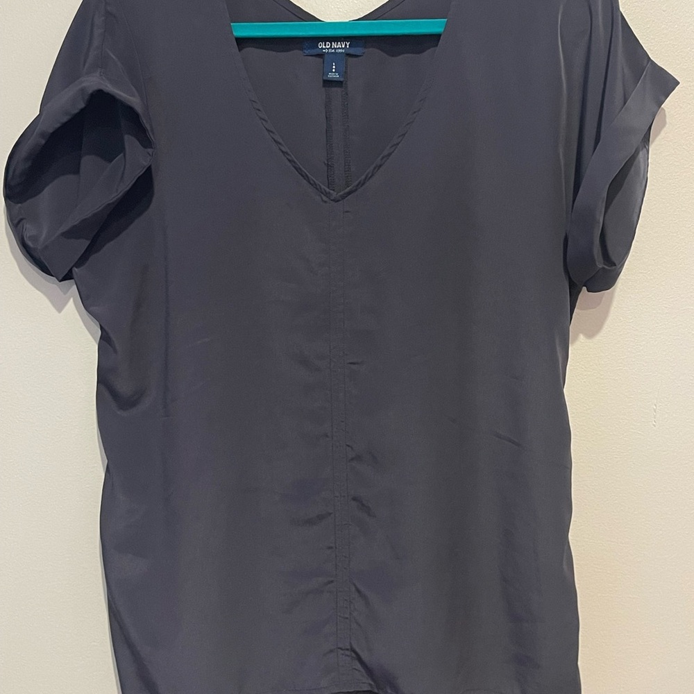 Old Navy Women's Charcoal V-Neck Blouse